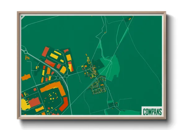 Une affiche de carte sur Compans