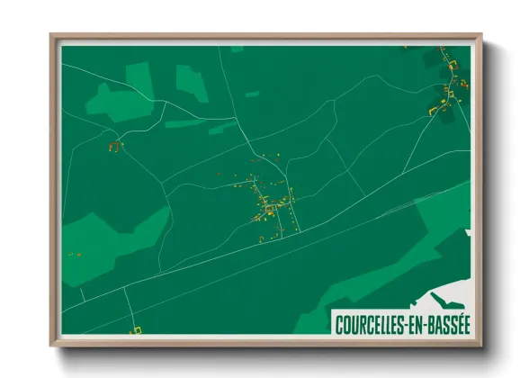 Une affiche de carte sur Courcelles-en-Bassée