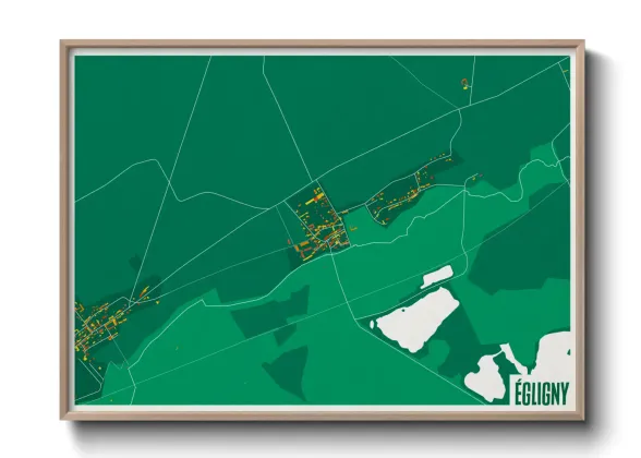 Une affiche de carte sur Égligny