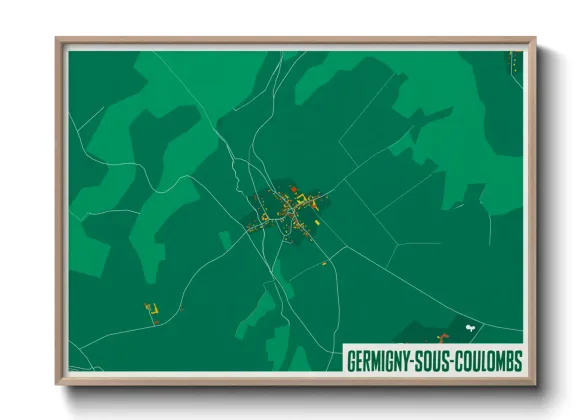 Une affiche de carte sur Germigny-sous-Coulombs