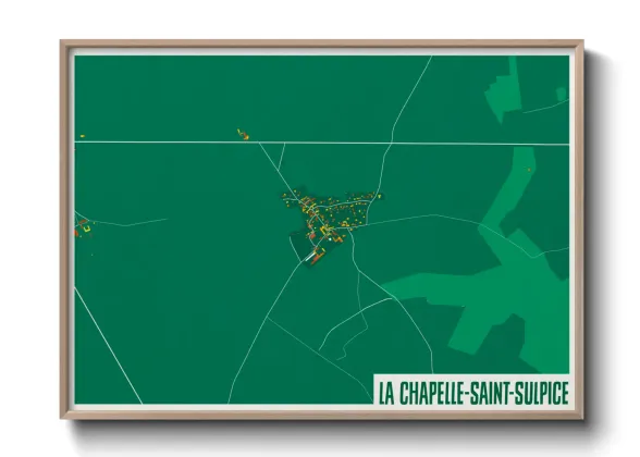 Une affiche de carte sur La Chapelle-Saint-Sulpice