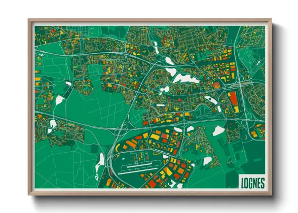 Une affiche de carte sur Lognes