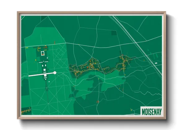 Une affiche de carte sur Moisenay