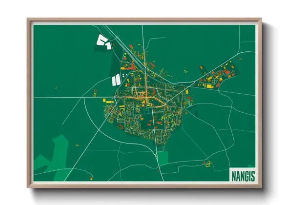 Une affiche de carte sur Nangis