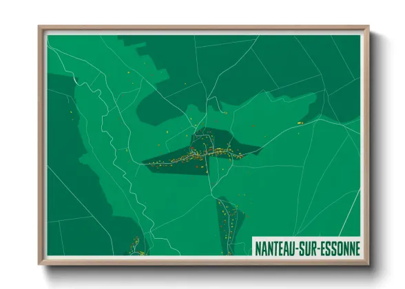 Une affiche de carte sur Nanteau-sur-Essonne