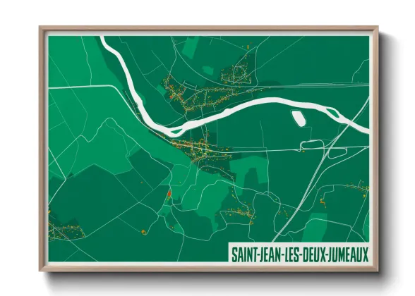 Une affiche de carte sur Saint-Jean-les-Deux-Jumeaux