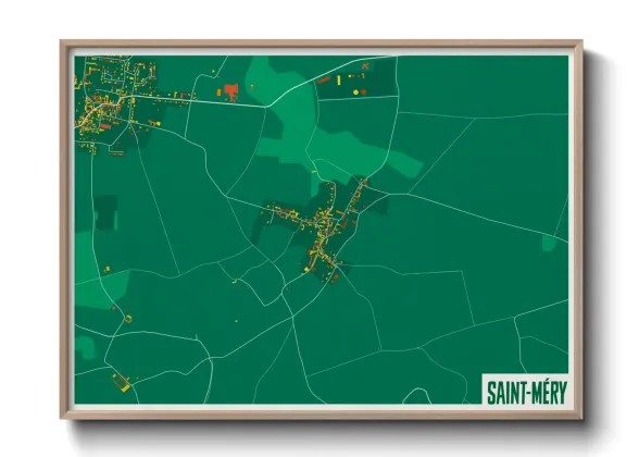 Une affiche de carte sur Saint-Méry