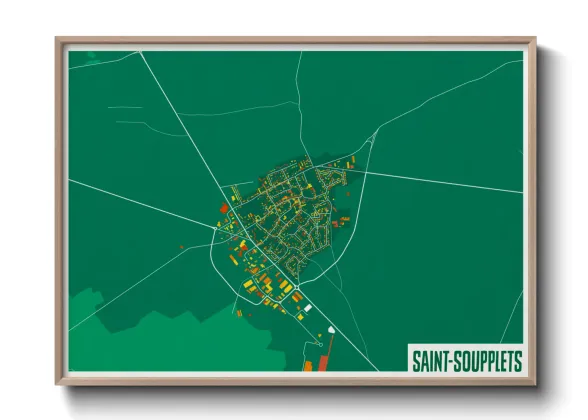 Une affiche de carte sur Saint-Soupplets