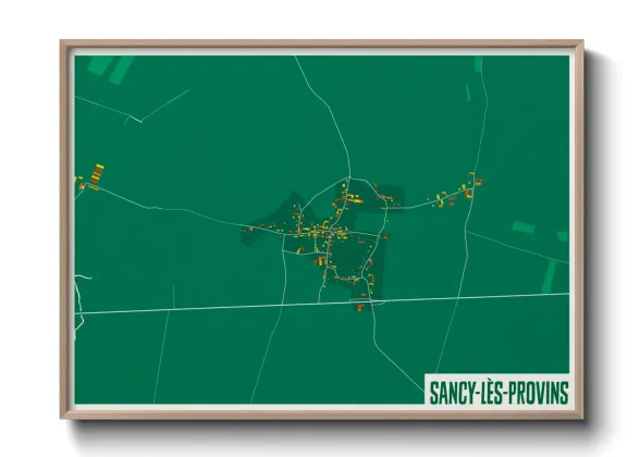 Une affiche de carte sur Sancy-lès-Provins