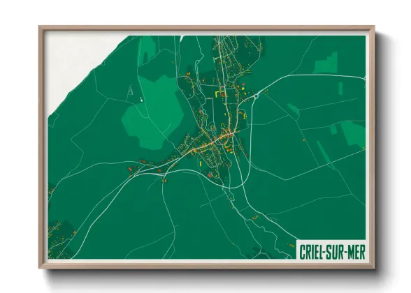 Une affiche de carte sur Criel-sur-Mer