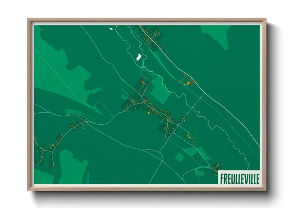 Une affiche de carte sur Freulleville