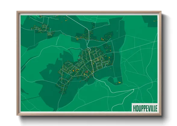Une affiche de carte sur Houppeville
