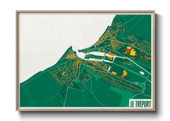 Une affiche de carte sur Le Tréport