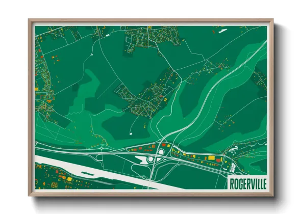 Une affiche de carte sur Rogerville