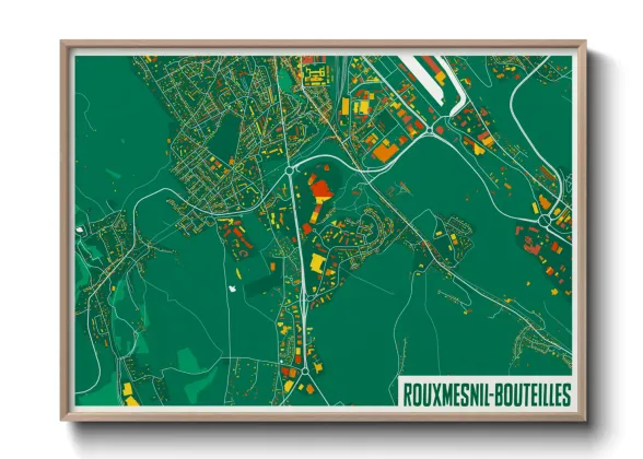 Une affiche de carte sur Rouxmesnil-Bouteilles