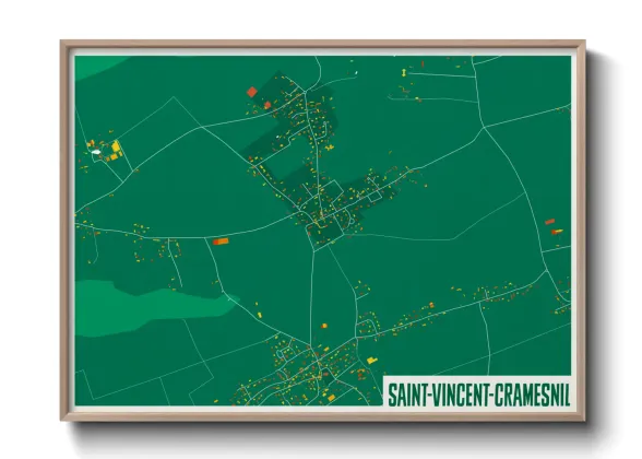 Une affiche de carte sur Saint-Vincent-Cramesnil