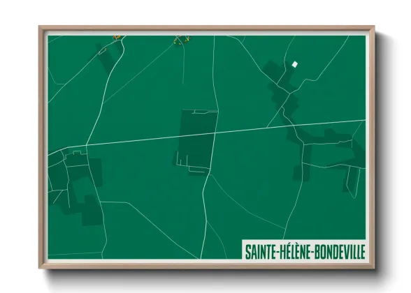 Une affiche de carte sur Sainte-Hélène-Bondeville