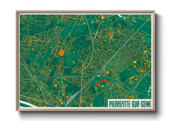 Une affiche de carte sur Pierrefitte-sur-Seine