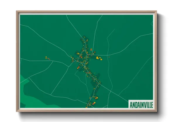 Une affiche de carte sur Andainville
