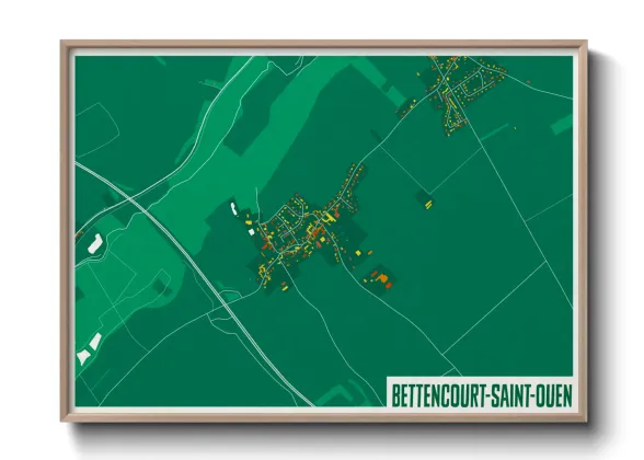 Une affiche de carte sur Bettencourt-Saint-Ouen