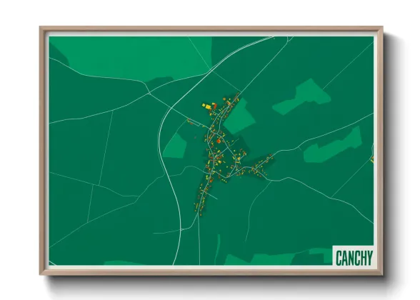 Une affiche de carte sur Canchy