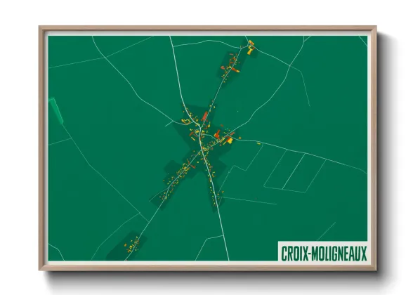 Une affiche de carte sur Croix-Moligneaux