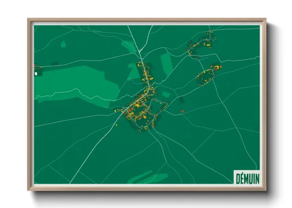 Une affiche de carte sur Démuin