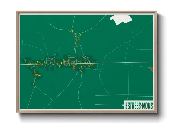 Une affiche de carte sur Estrées-Mons