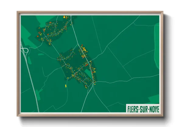 Une affiche de carte sur Flers-sur-Noye