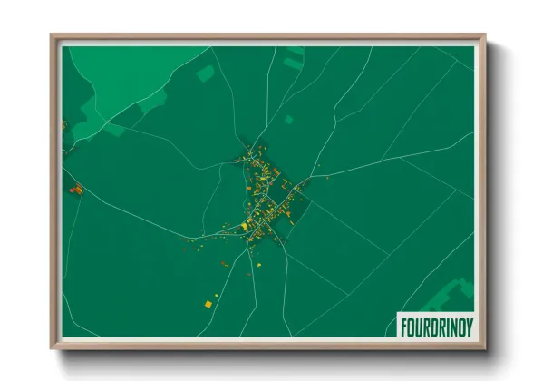 Une affiche de carte sur Fourdrinoy