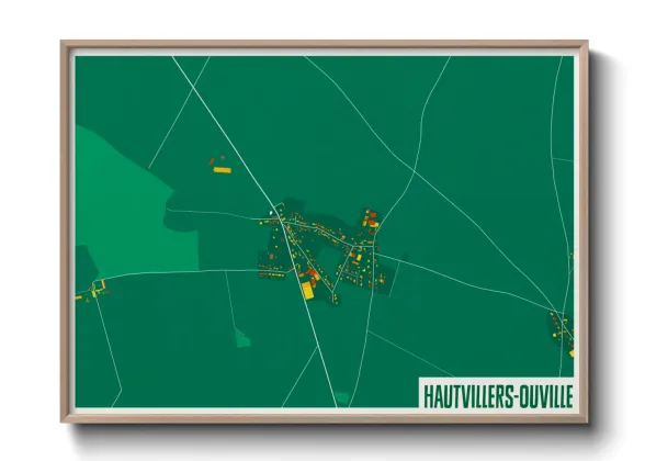 Une affiche de carte sur Hautvillers-Ouville