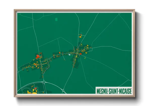 Une affiche de carte sur Mesnil-Saint-Nicaise