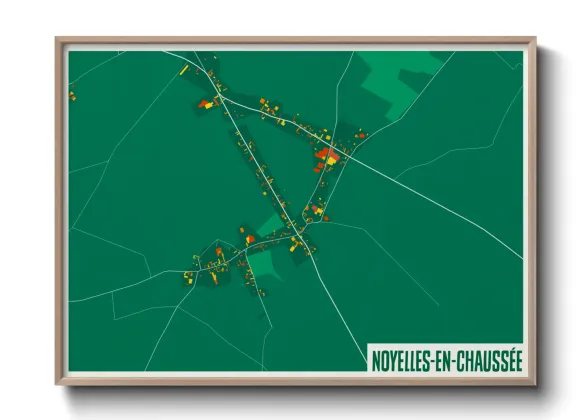 Une affiche de carte sur Noyelles-en-Chaussée