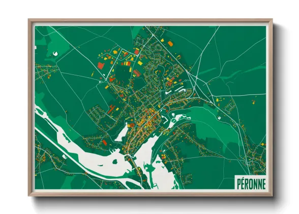 Une affiche de carte sur Péronne