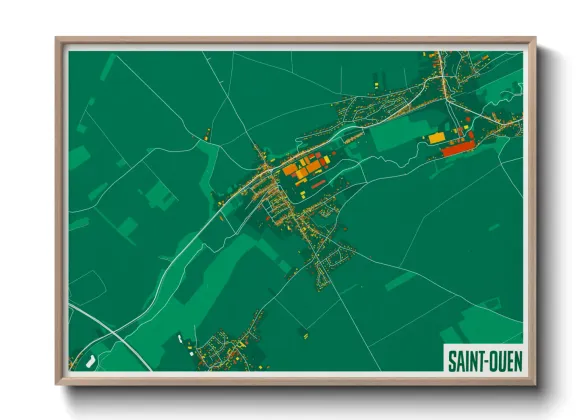 Une affiche de carte sur Saint-Ouen