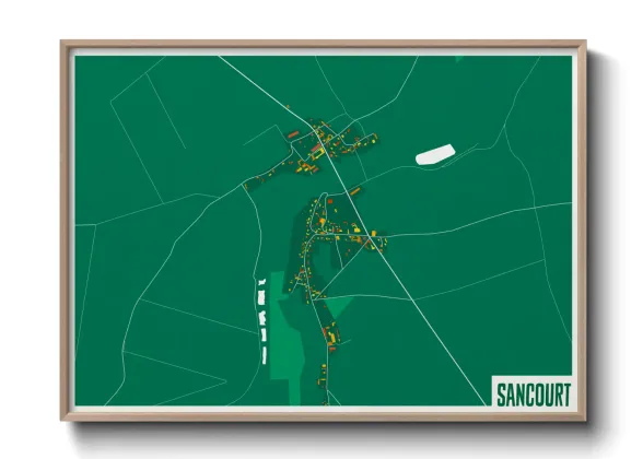 Une affiche de carte sur Sancourt