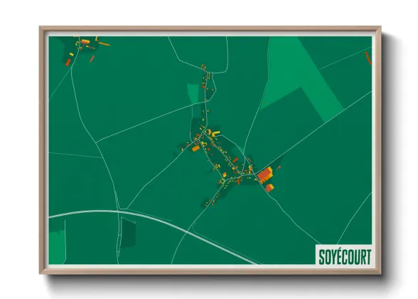 Une affiche de carte sur Soyécourt