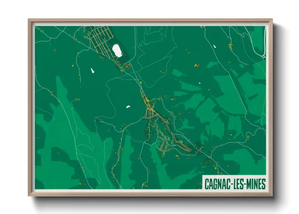 Une affiche de carte sur Cagnac-les-Mines