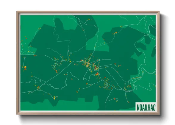 Une affiche de carte sur Noailhac