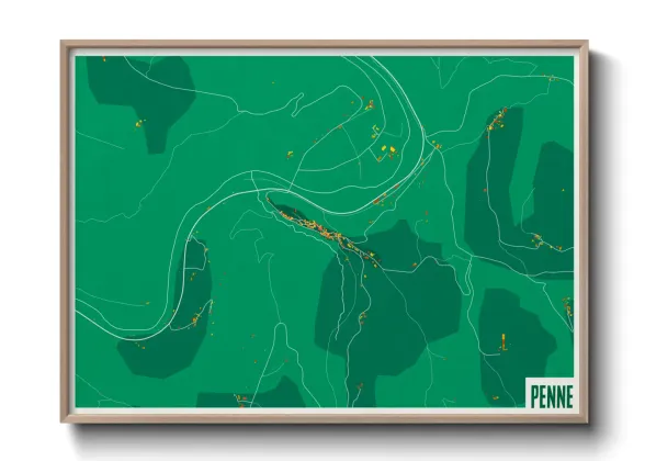 Une affiche de carte sur Penne