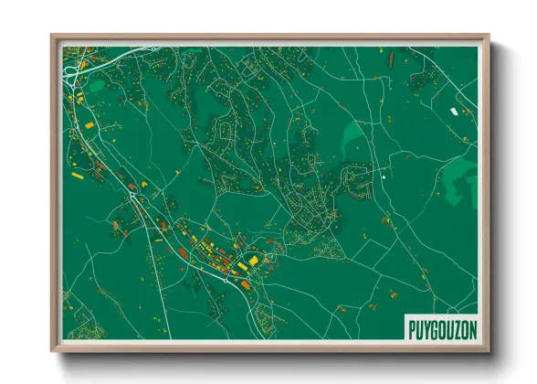 Une affiche de carte sur Puygouzon