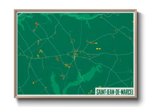 Une affiche de carte sur Saint-Jean-de-Marcel