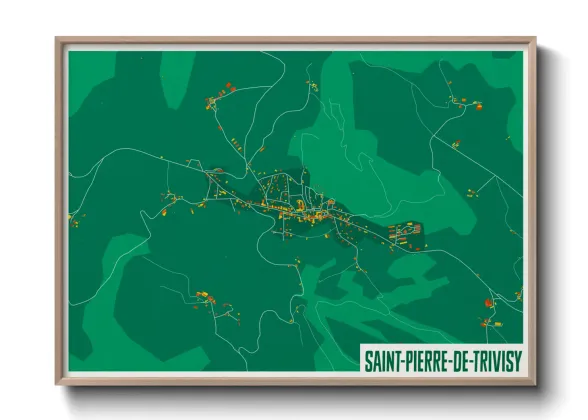 Une affiche de carte sur Saint-Pierre-de-Trivisy