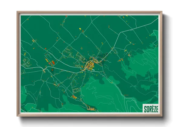 Une affiche de carte sur Sorèze