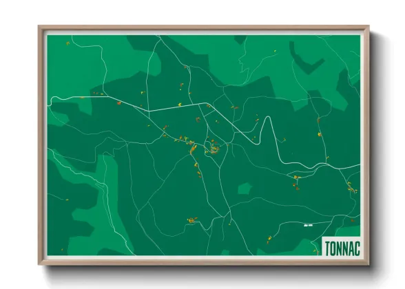 Une affiche de carte sur Tonnac