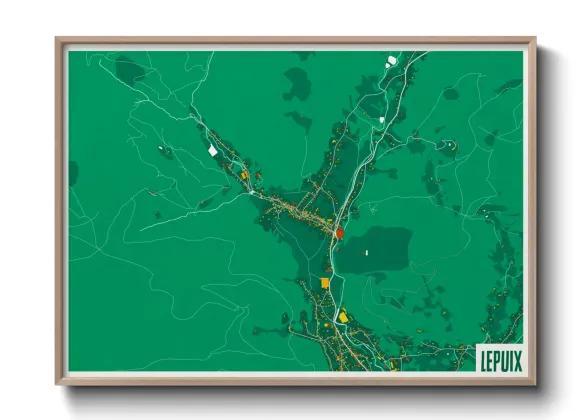 Une affiche de carte sur Lepuix