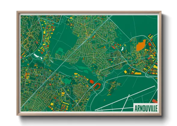 Une affiche de carte sur Arnouville