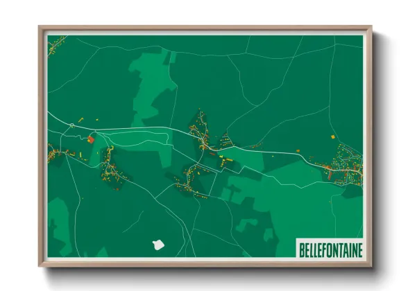 Une affiche de carte sur Bellefontaine