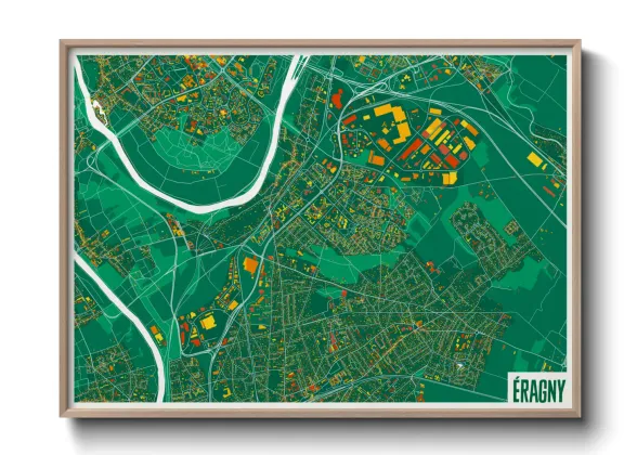 Une affiche de carte sur Éragny