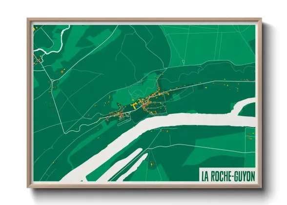 Une affiche de carte sur La Roche-Guyon